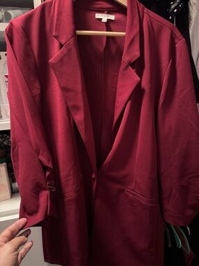 Maurices Burgundy Single-Button Blazer